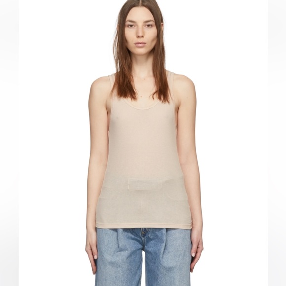 Agolde soft pink NWT ribbed tank top M - Picture 12 of 14